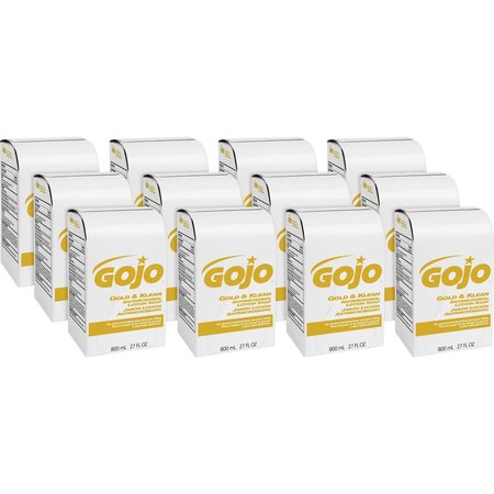 Gojo 27.1 fl oz (800 mL) Gold & Klean Antimicrobial Lotion Soap 12 PK GOJ912712CT